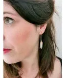 Boucles d'oreilles en cuir recyclé Volta - Emeraude - Canard