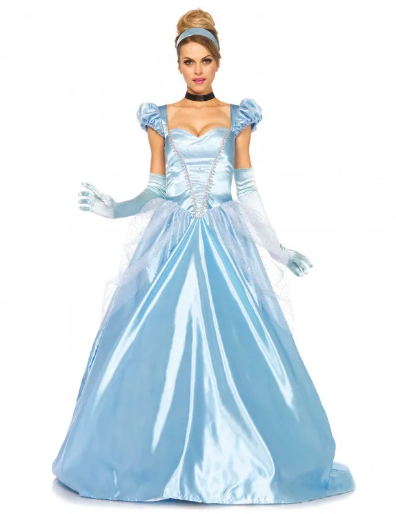 Déguisement princesse robe bleu satiné femme : Deguise-toi, achat de Déguisements adultes