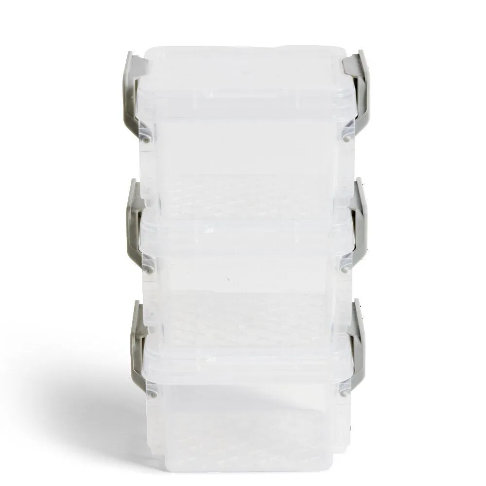 Lot de 8 boîtes de rangement 3 tailles plastique transparent - 2 modèles