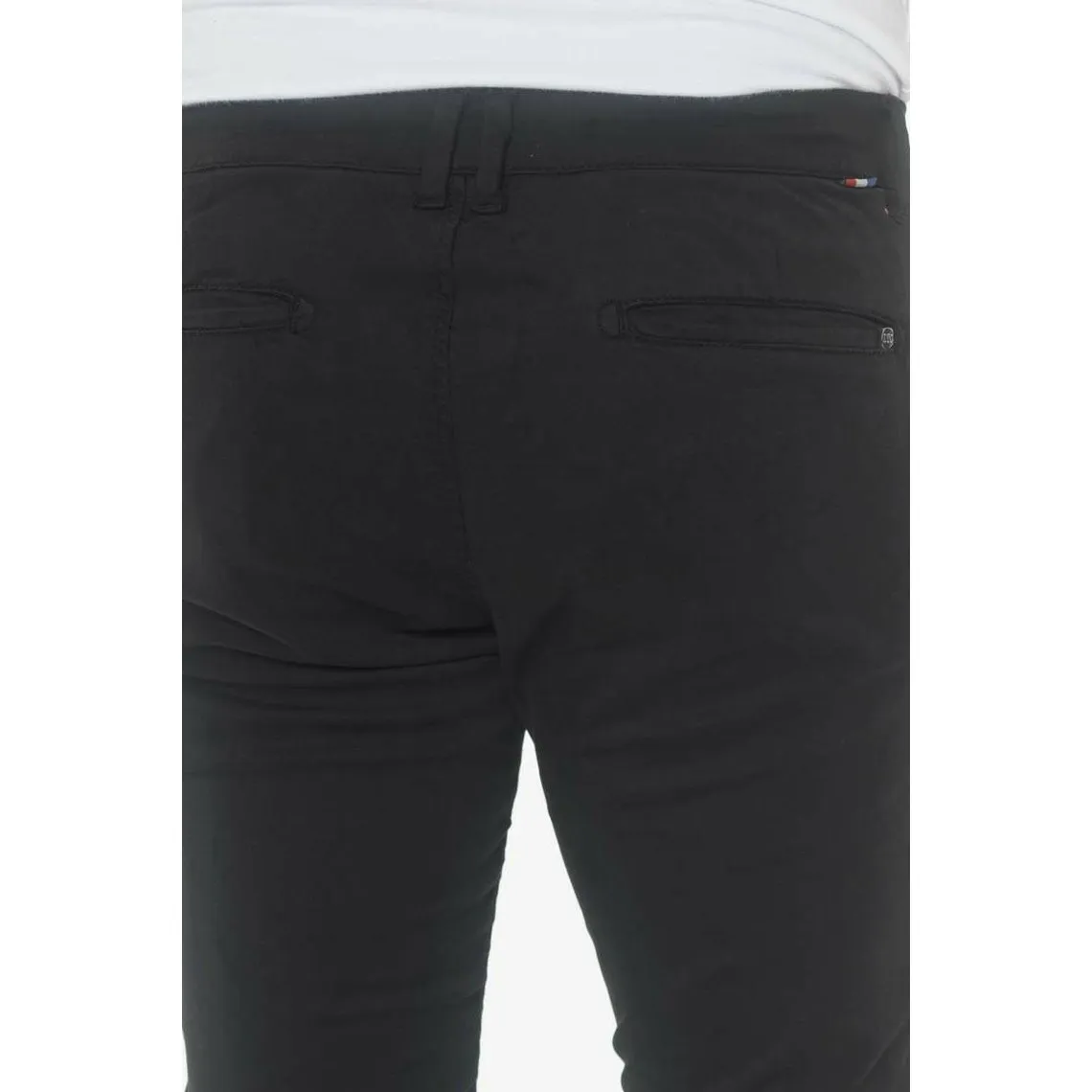 Pantalon chino slim Jas noir en coton Le Temps des Cerises - Pantalon Homme sur MenCorner