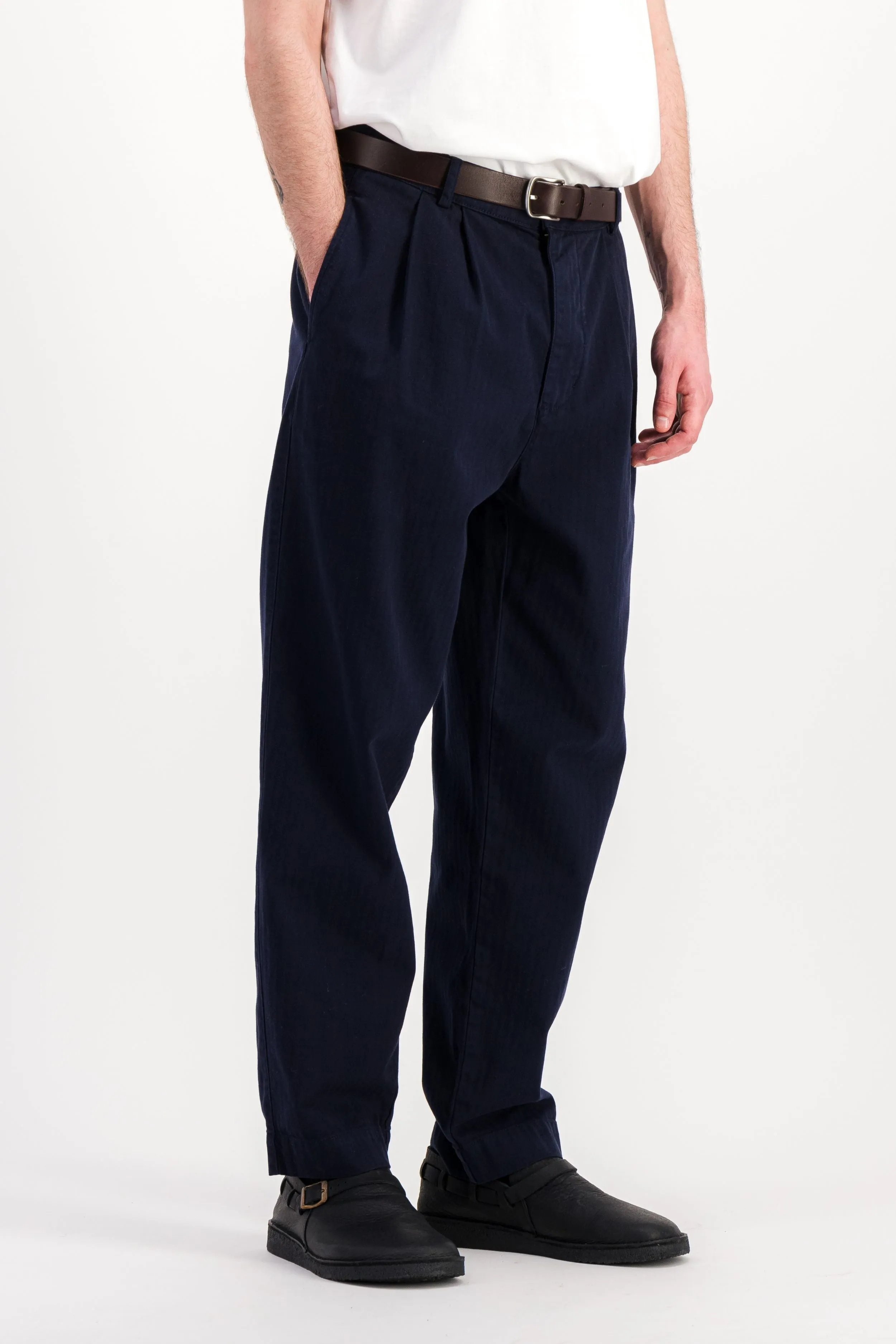 Pantalon New Pleats dark indigo