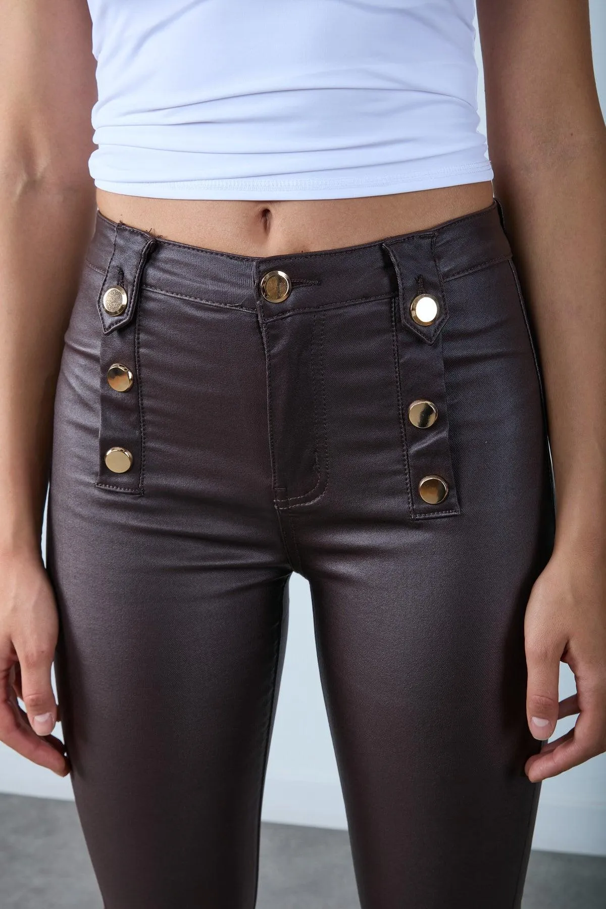 Pantalon simili bouton or - Maxon