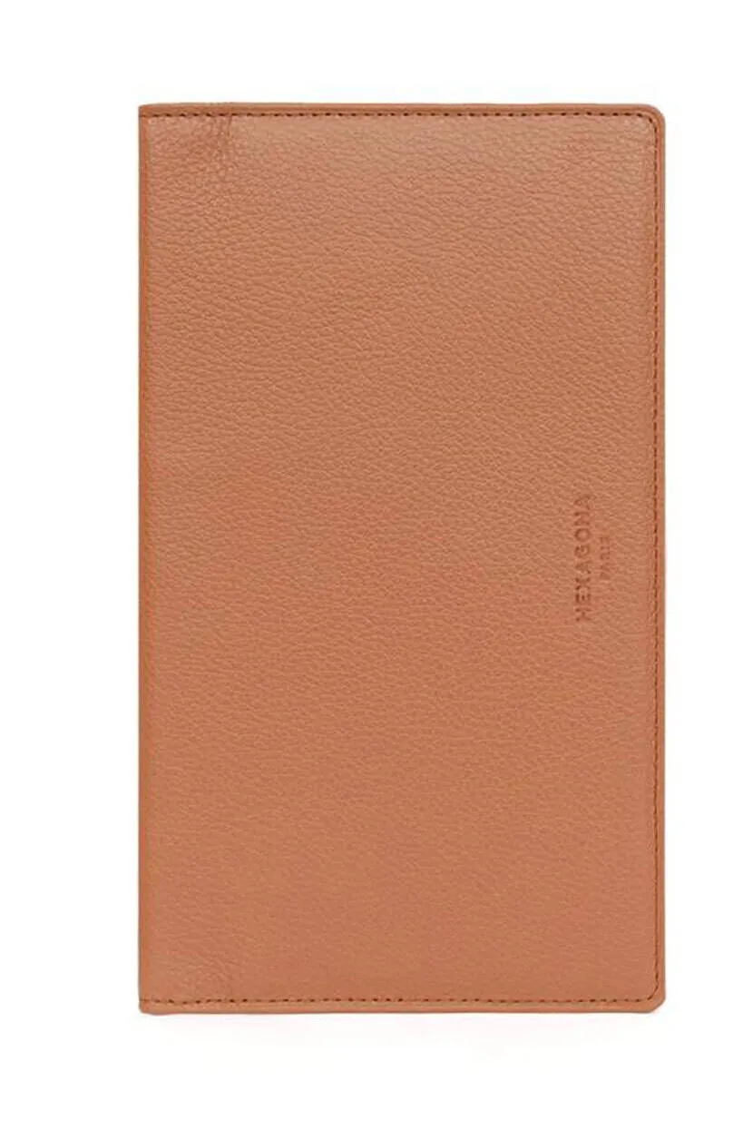 Porte-chéquier cuir vachette tan