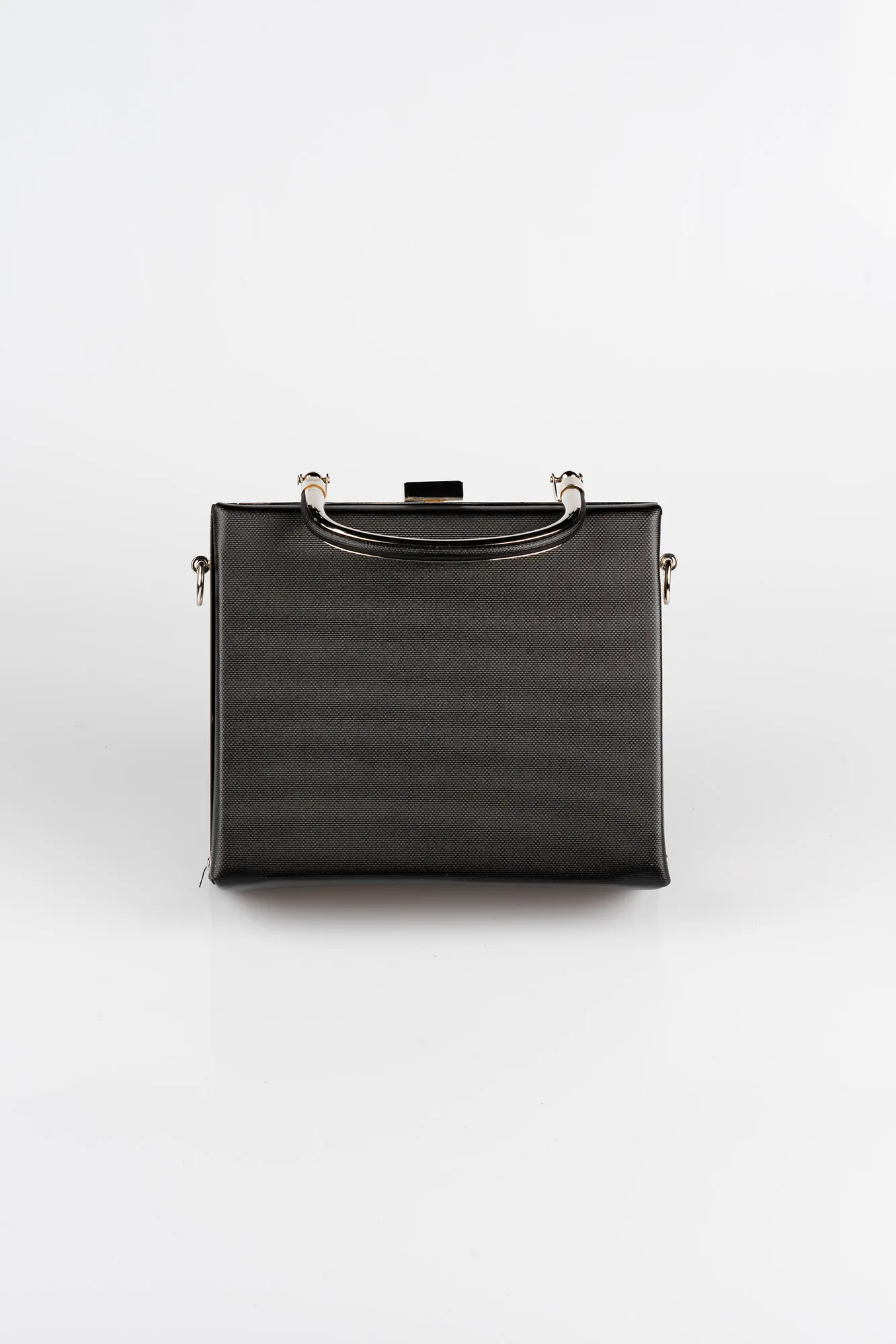 Sac de Boîte Cuir dentelé Noir SH809