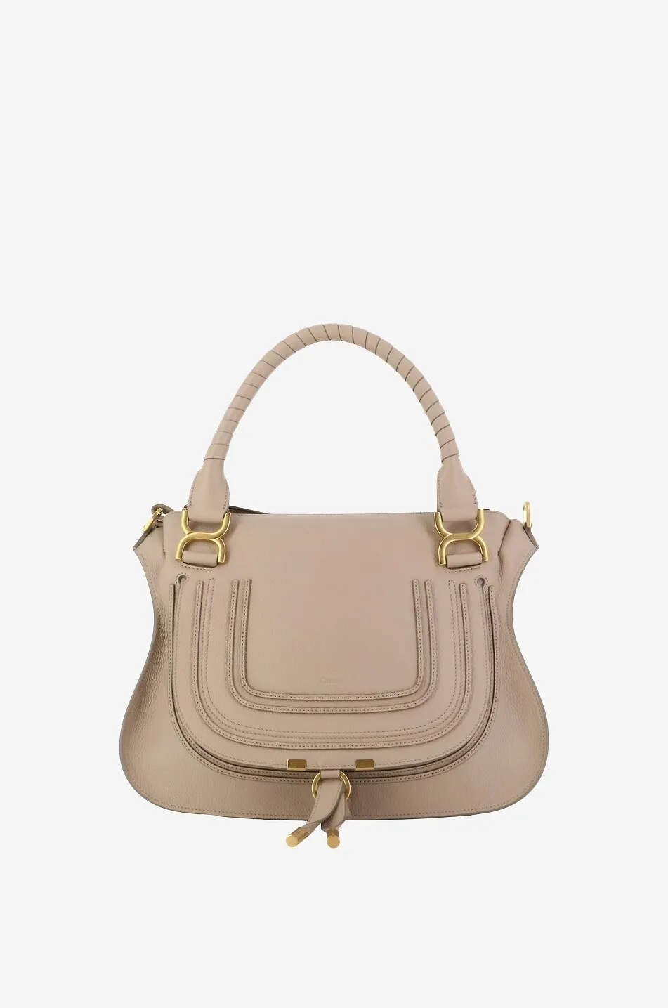 Sac à double portée en cuir grainé Marcie Medium