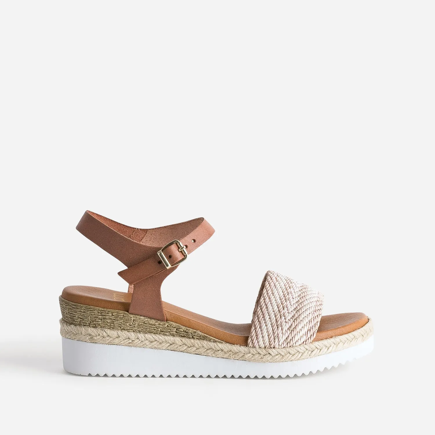 Sandale compensée en cuir éco-conçu - Sandales Femme | ERAM