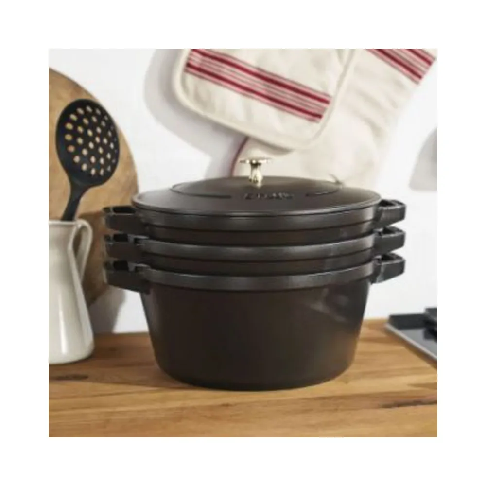 Set empilable Staub 4 pièces cocotte poêle 24cm en fonte