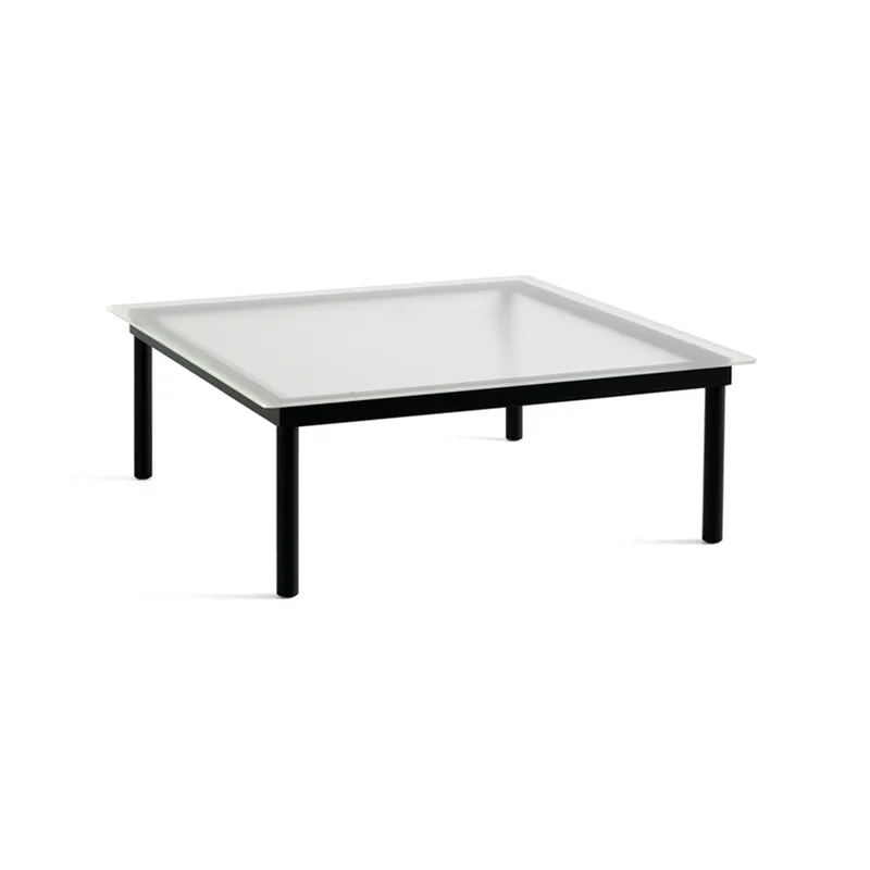 Table basse     KOFI 100x100 Noir/ verre cannelé transparent           HAY