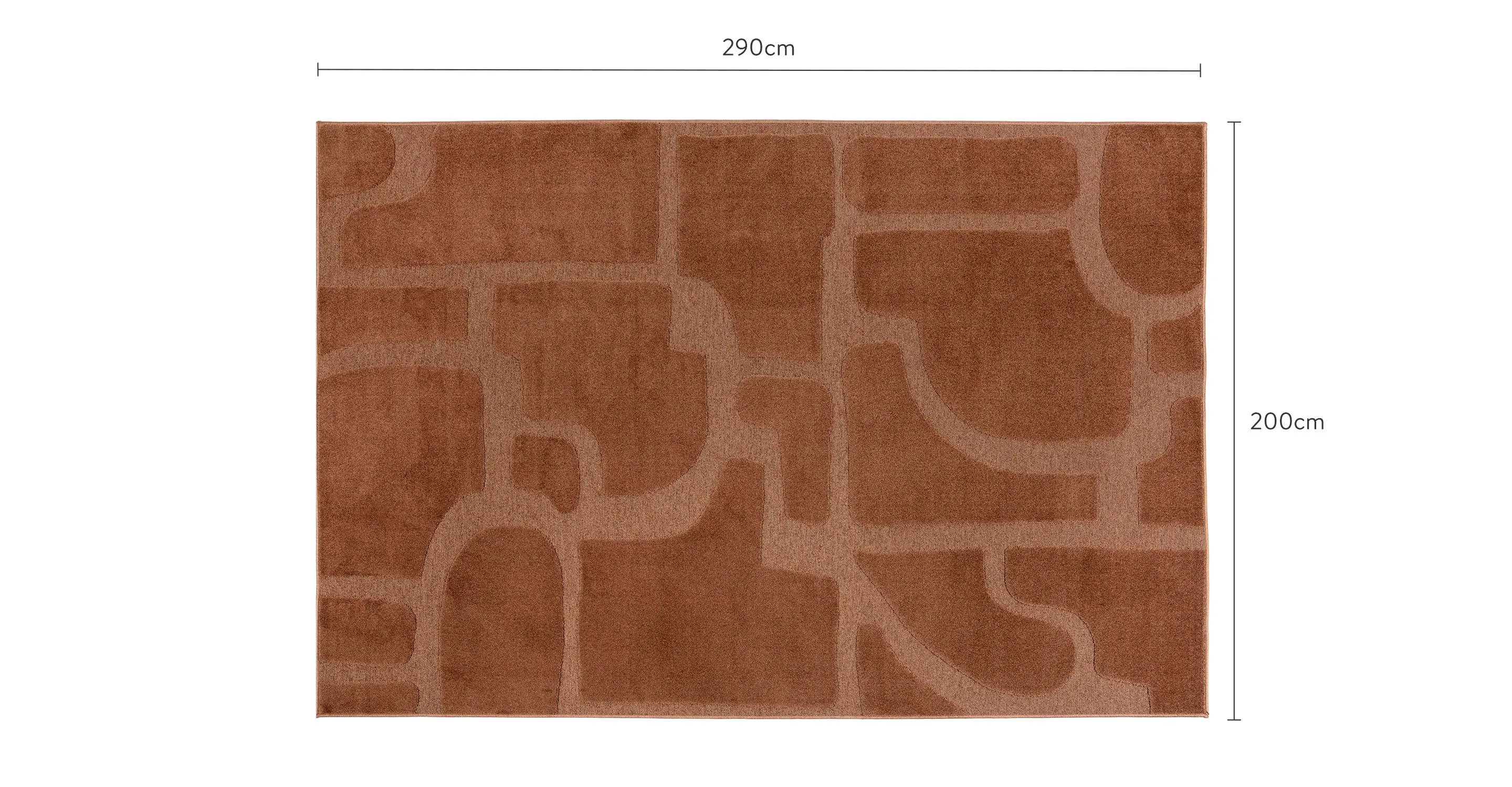 Tapis rectangulaire MARLA terracotta motifs géométrique 