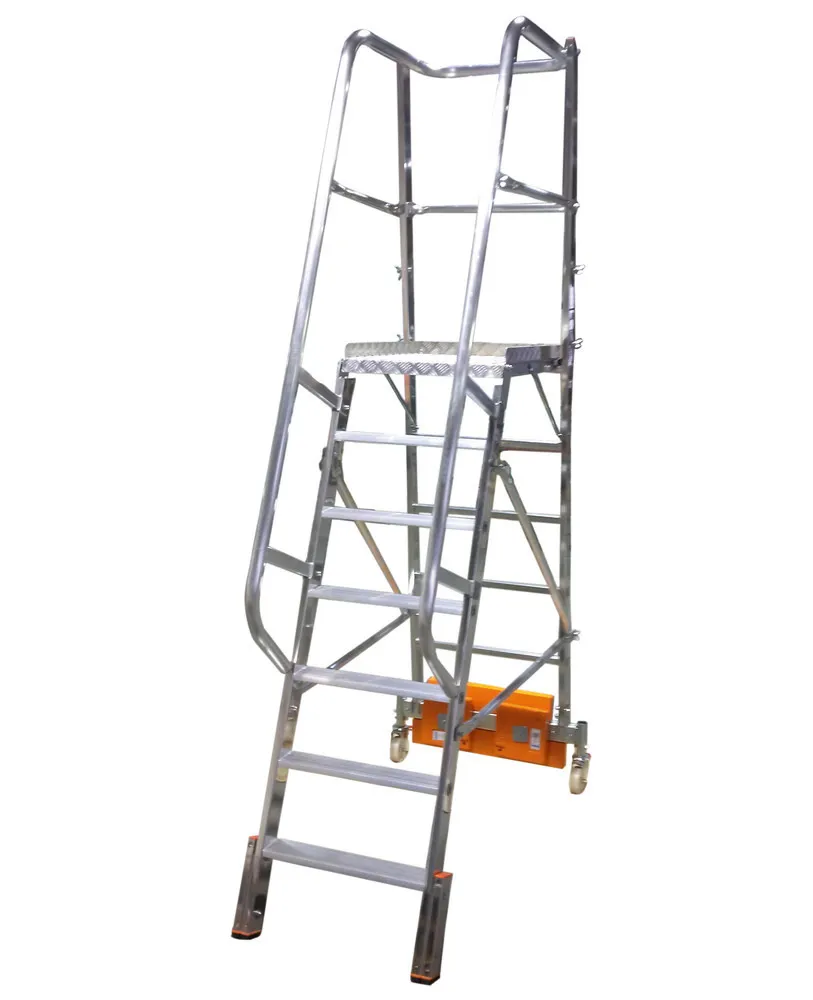 Échelle à plateforme Vario compacte, aluminium, avec plateforme et 7 marches
